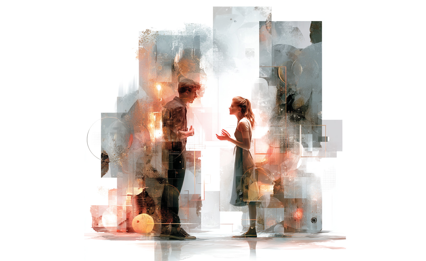 Two people having trouble communicating